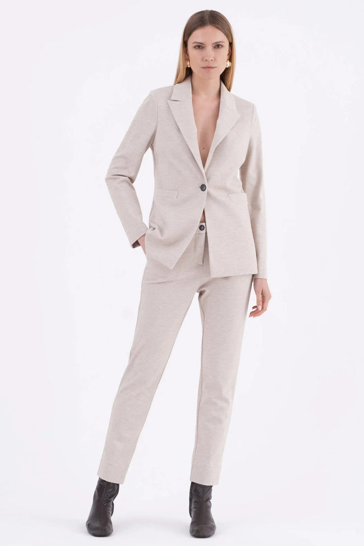 Vicario Cinque Pia 432 Beige Slim Leg Trousers