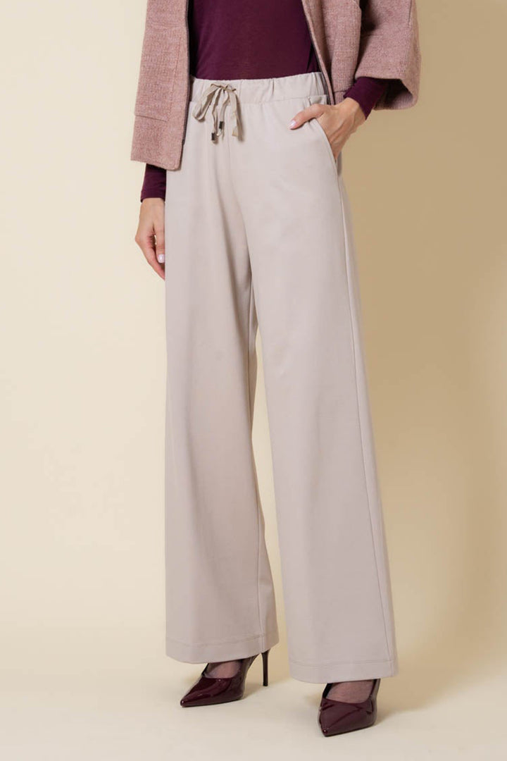 Vicario Cinque Postumia 1761 Beige Wide Leg Trousers, front view