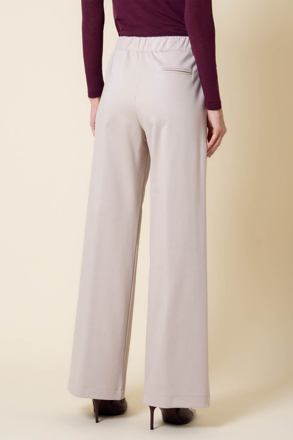 Vicario Cinque Postumia 1761 Beige Wide Leg Trousers, back view