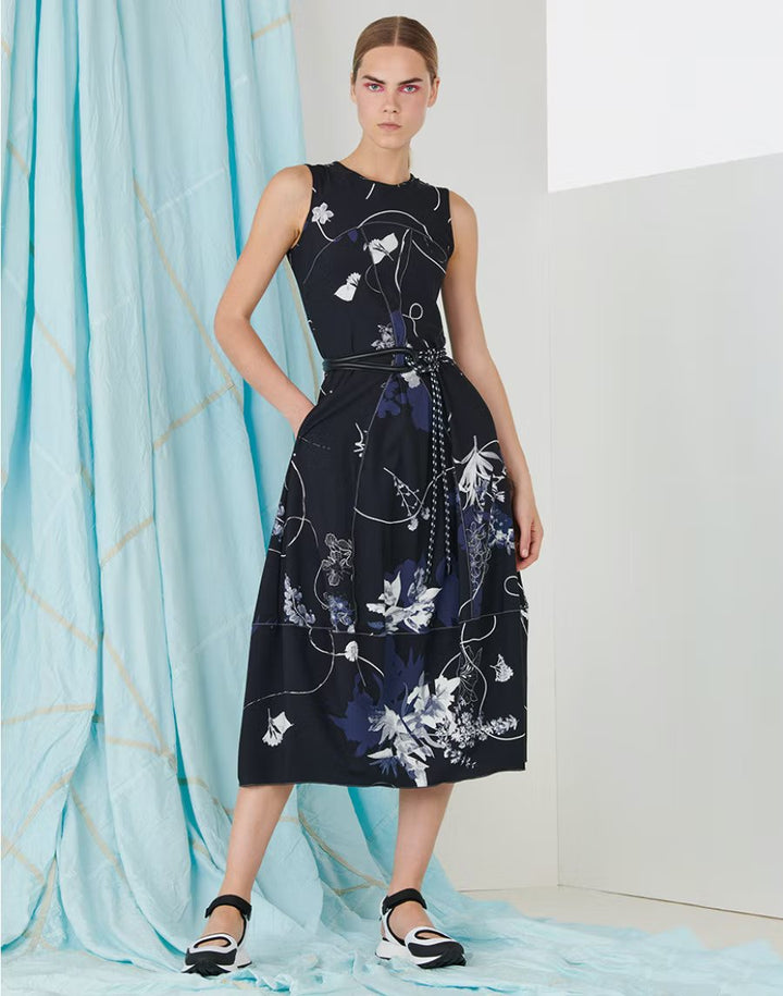 High Use S21692-12614 0002 Mesmerize  Dress Black Navy White Print