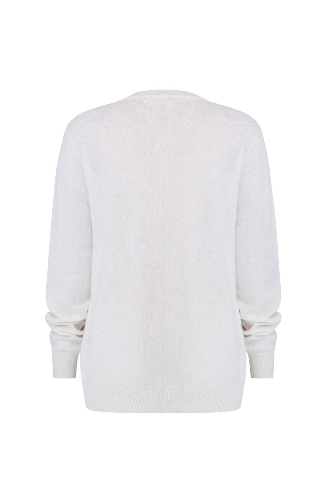 Mia Fratino 19100 Slim Fit V Neck  Grey Cashmere Sweater Back