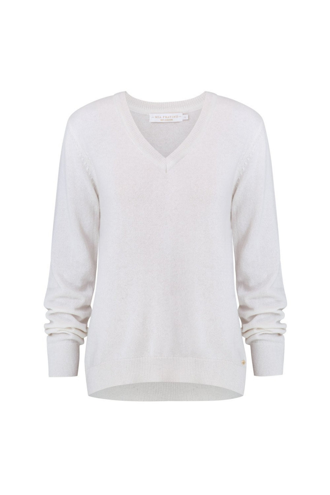 Mia Fratino 19100 Slim Fit V Neck  Grey Cashmere Sweater