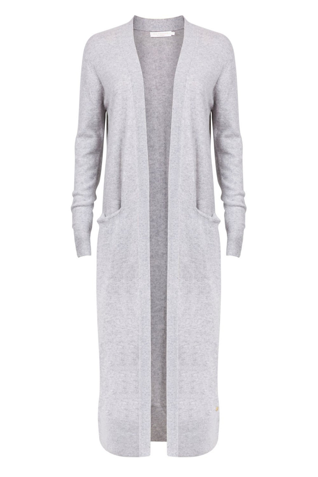 Mia Fratino 17202 Long Grey Cashmere Cardigan front