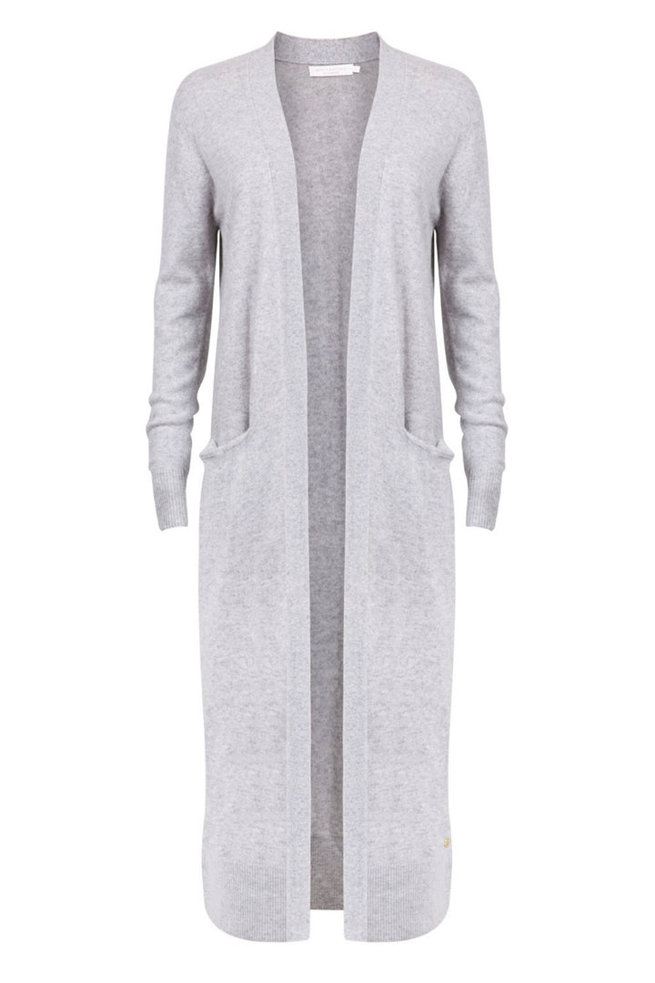 Mia Fratino 17202 Long Grey Cashmere Cardigan front