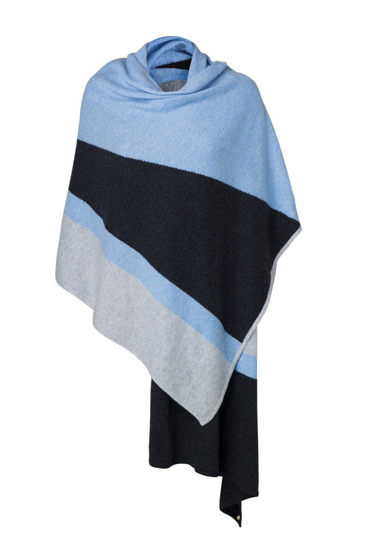 Mia Fratino 17509 Geometric Cashmere Wrap Powder Blue