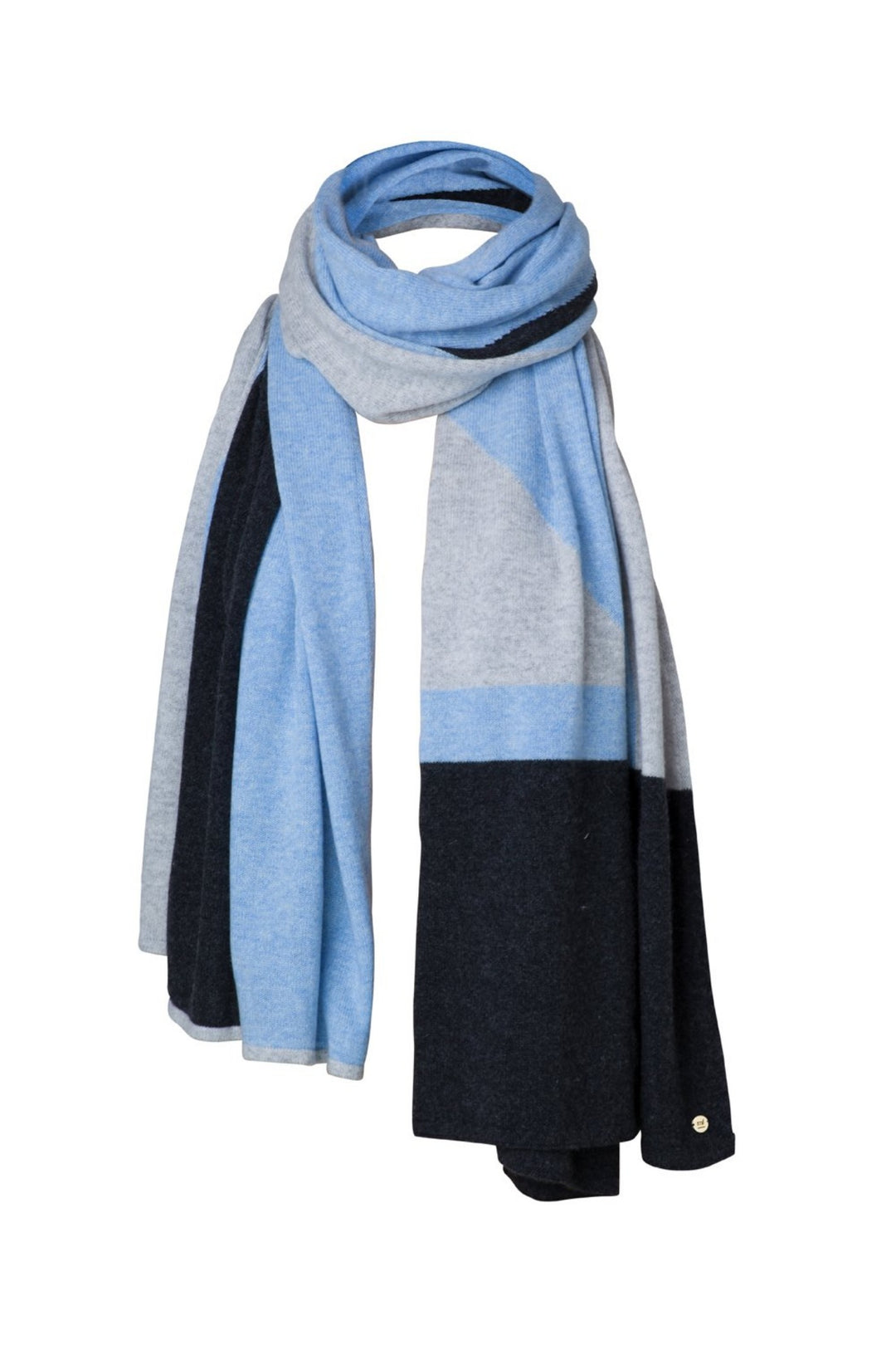 Mia Fratino 17509 Geometric Cashmere Wrap Powder Blue