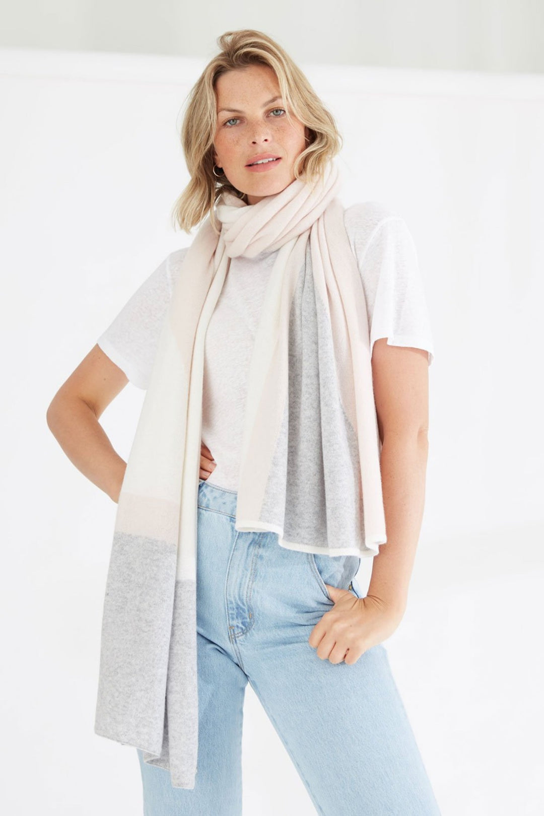 Mia Fratino 17510 Rosewater Multi Colour Cashmere Scarf