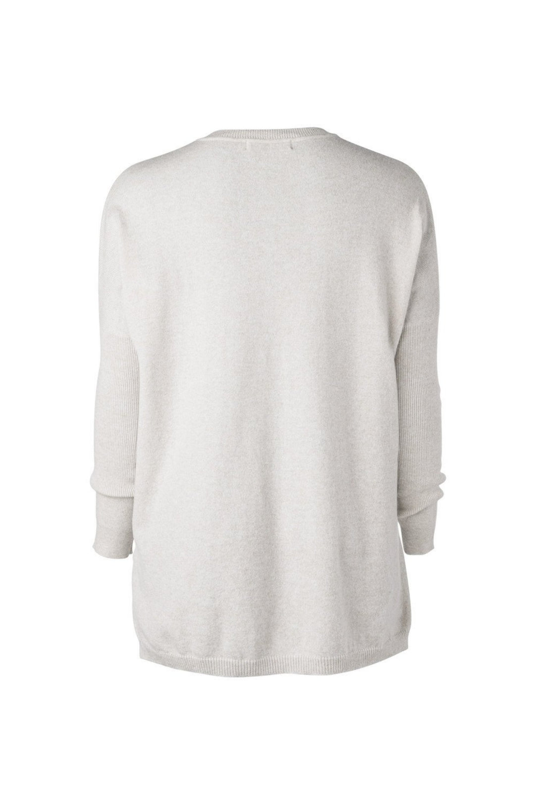 Mia Fratino 16100 Grey Cashmere Boyfriend V Neck