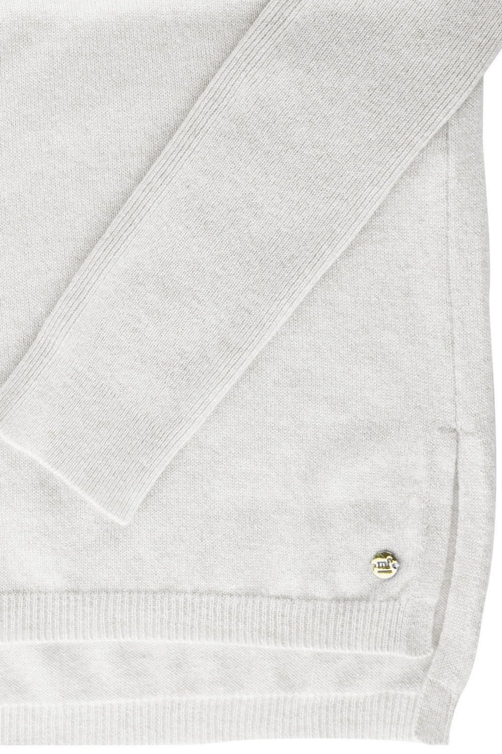 Mia Fratino 16100 Grey Cashmere Boyfriend V-Neck detail