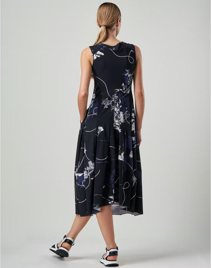 High Use S21692-12614 0002 Mesmerize  Dress Black Navy White Print