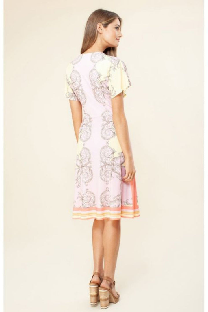 Hale Bob 02YS6843 Jersey Dress Floral Dress Yellow