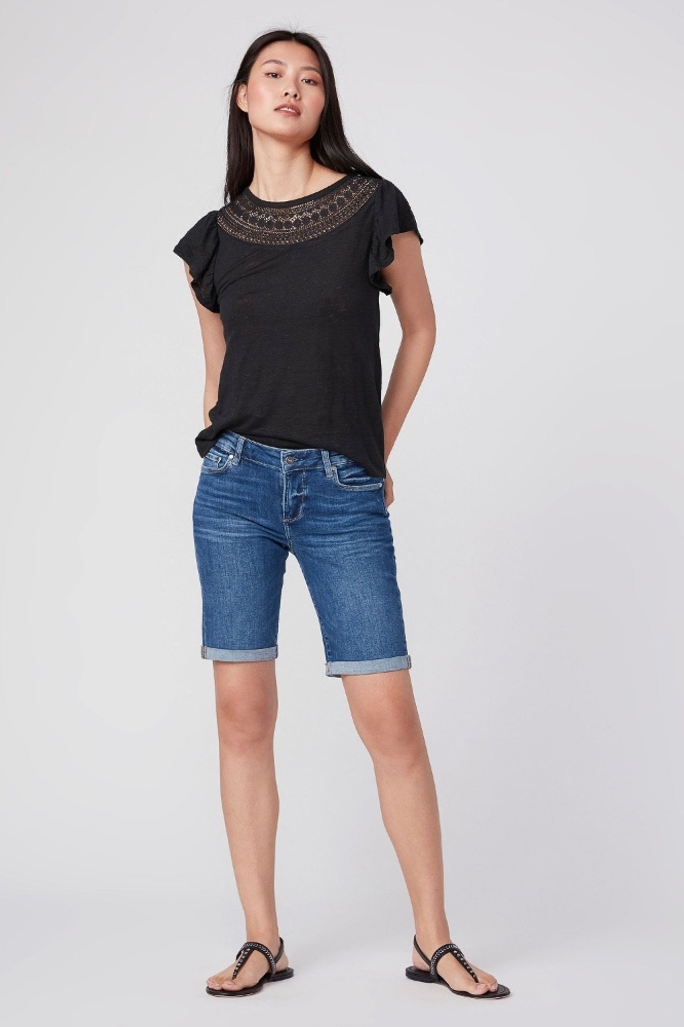 Paige Jax  Knee Length Shorts Denim