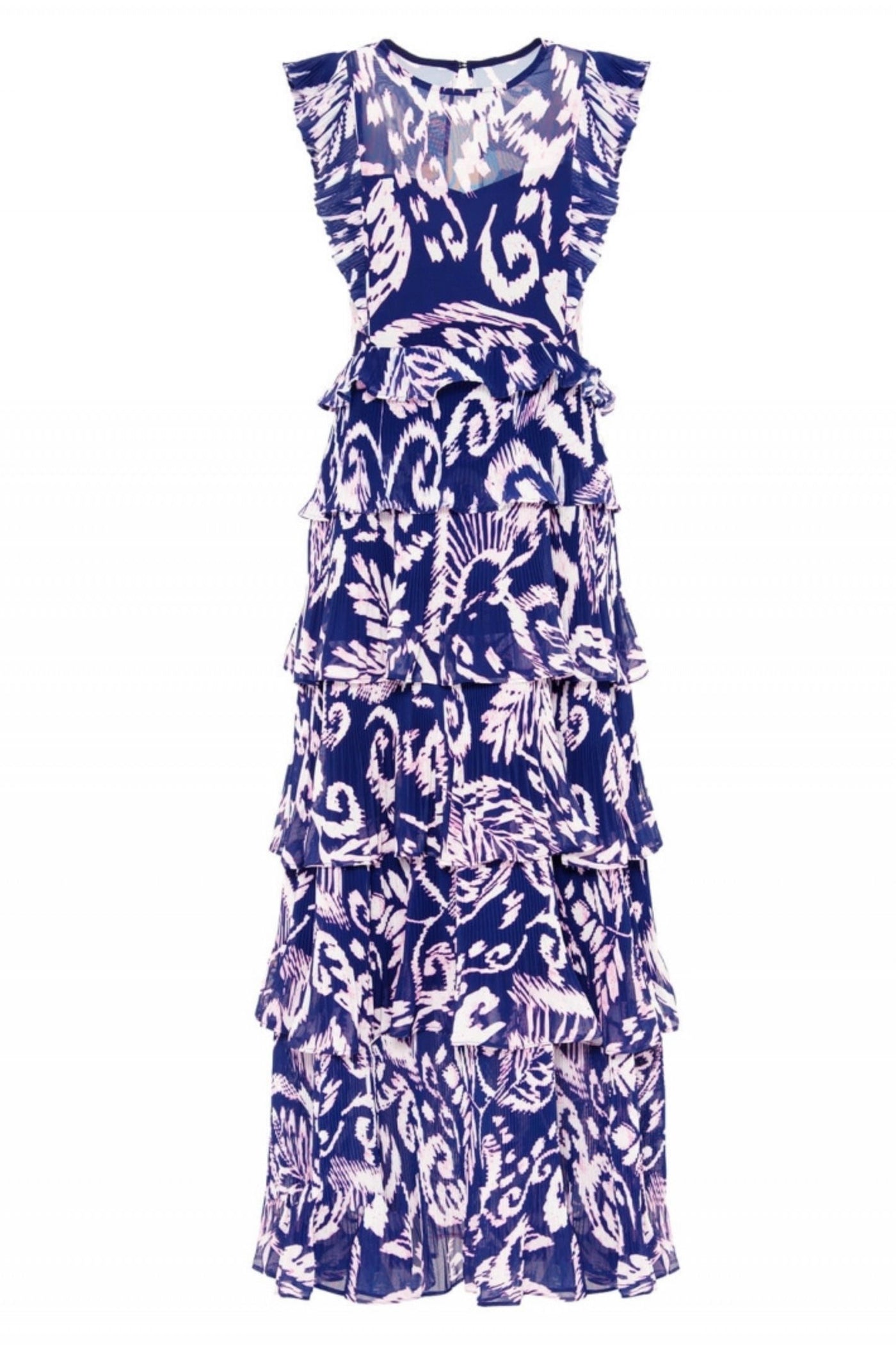 Beatrice B Indigo Moire Couture Dress Blue