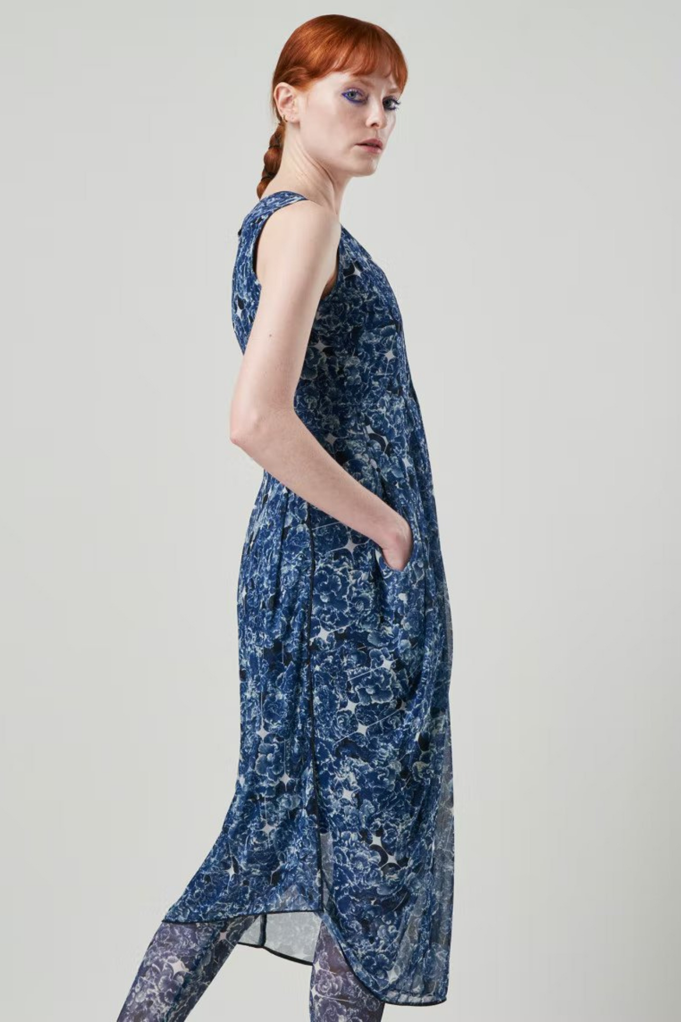 High Use S21690-12616 0020 Volta Dress Blue Floral Print