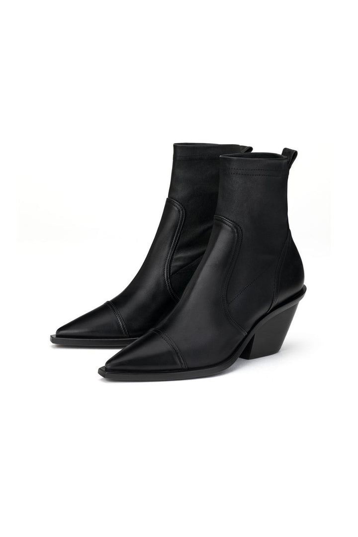 AGL 239530 Black Stretch Cowboy Boot - Lonah Boutique