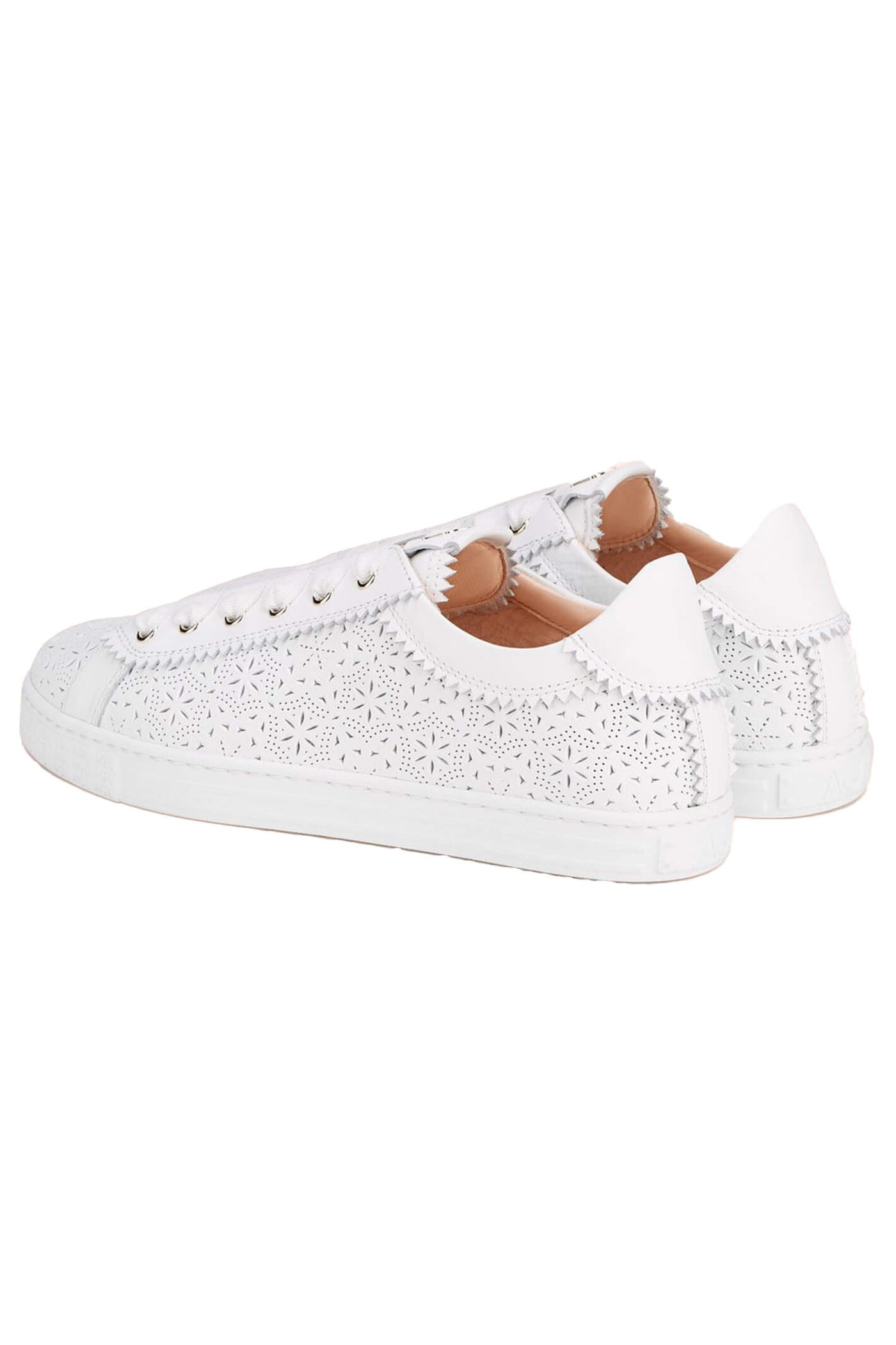 AGL Sade Spring White Perforated Sneakers - Lonah Boutique