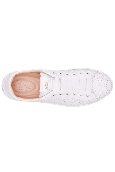 AGL Sade Spring White Perforated Sneakers - Lonah Boutique