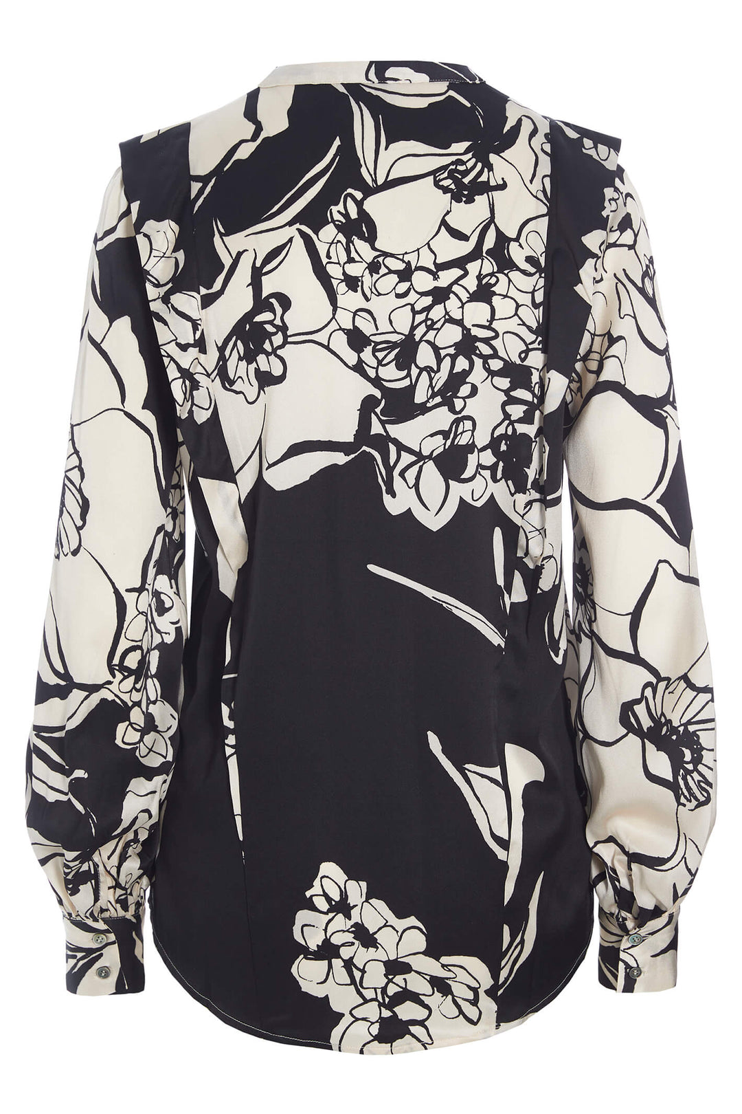 Dea Kubidal Evelyn 09-1022-5596 Black Big Floral Coal Blouse - Lonah Boutique