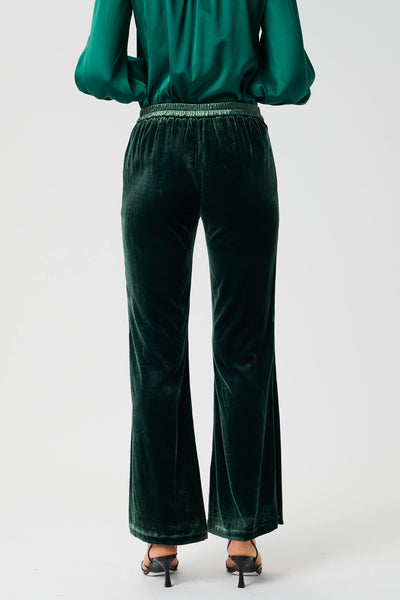 Dea Kubidal Nebraska 55-1022-2520 Green Fern Flared Velvet Trousers - Lonah Boutique
