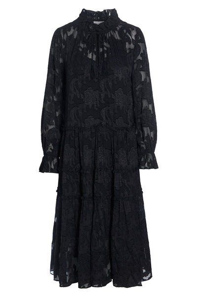 Dea Kudibal 45 1021 Viola Black Dress With Sleeves - Lonah Boutique