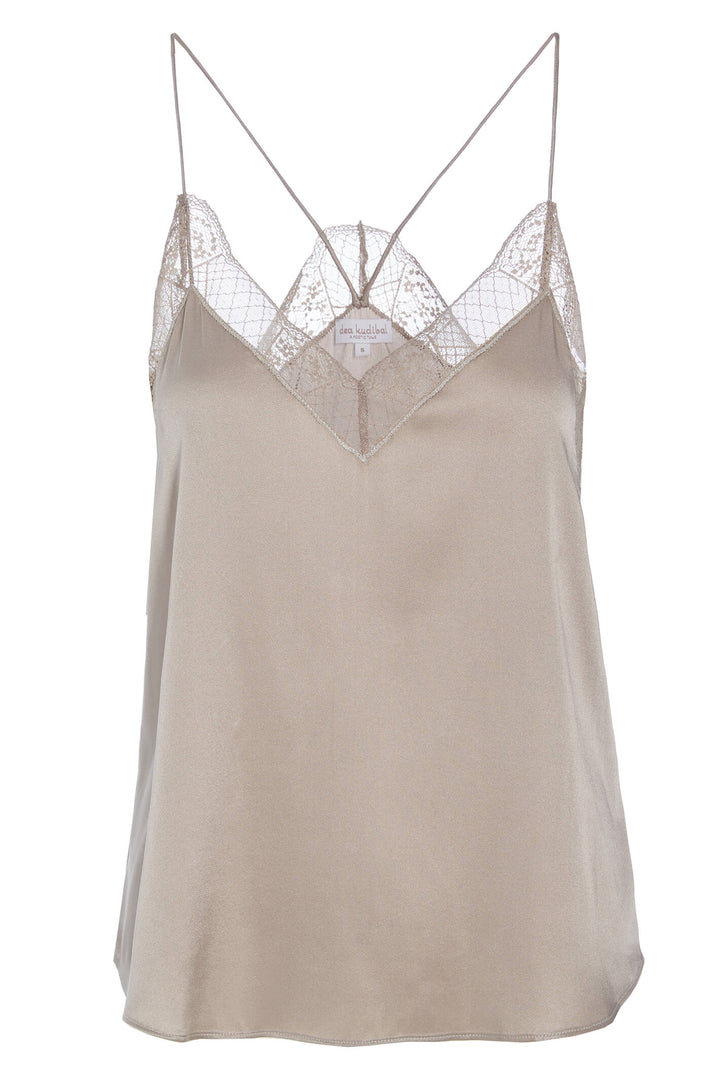 Dea Kudibal Alida 01-1022-3527 Taupe Lace Camisole Top - Lonah Boutique