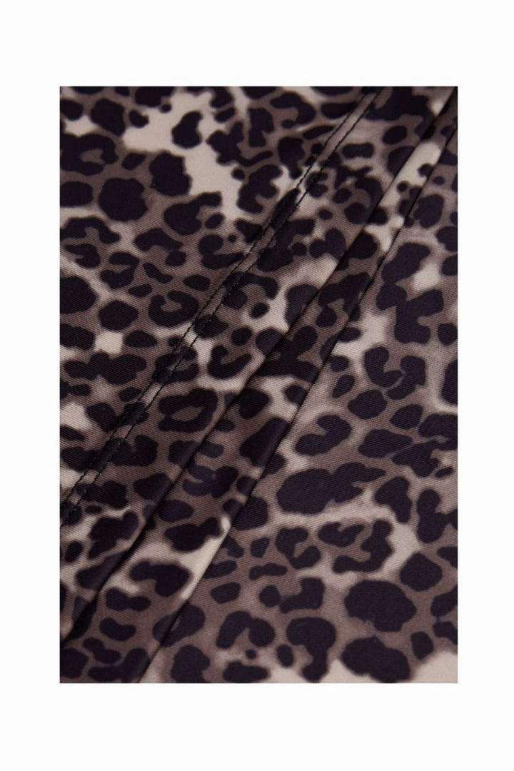 Delicate Love Tasha Leo Brown Animal Print Yoga Top - Lonah Boutique