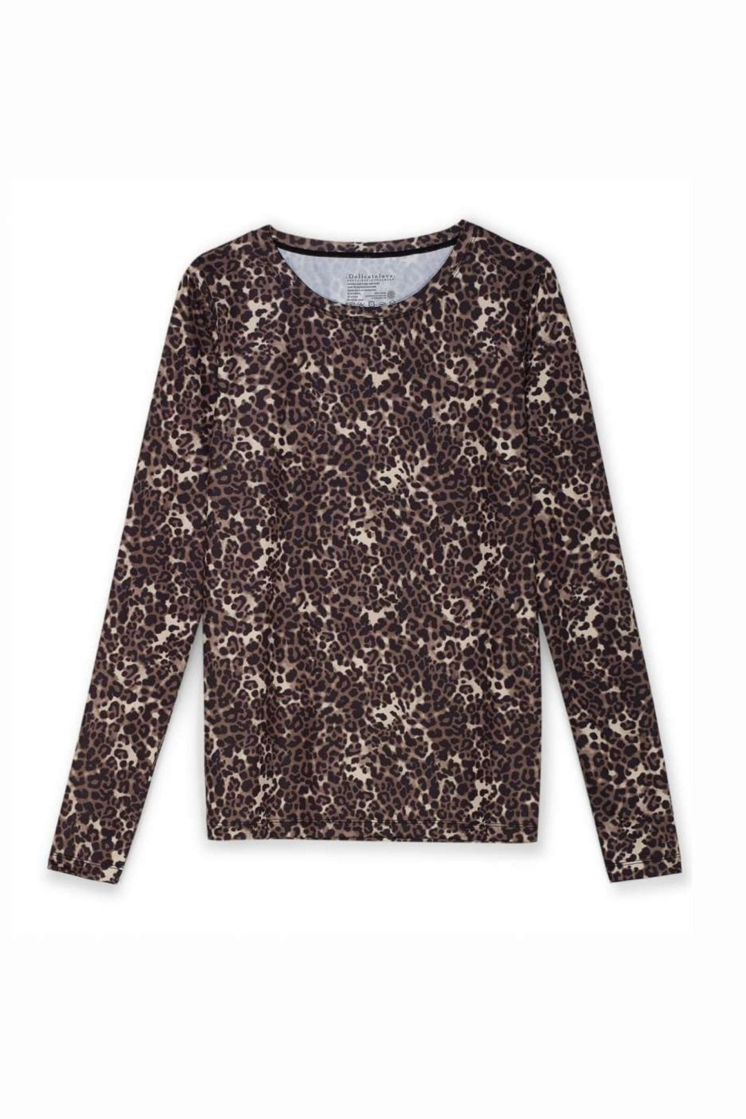 Delicate Love Tasha Leo Brown Animal Print Yoga Top - Lonah Boutique