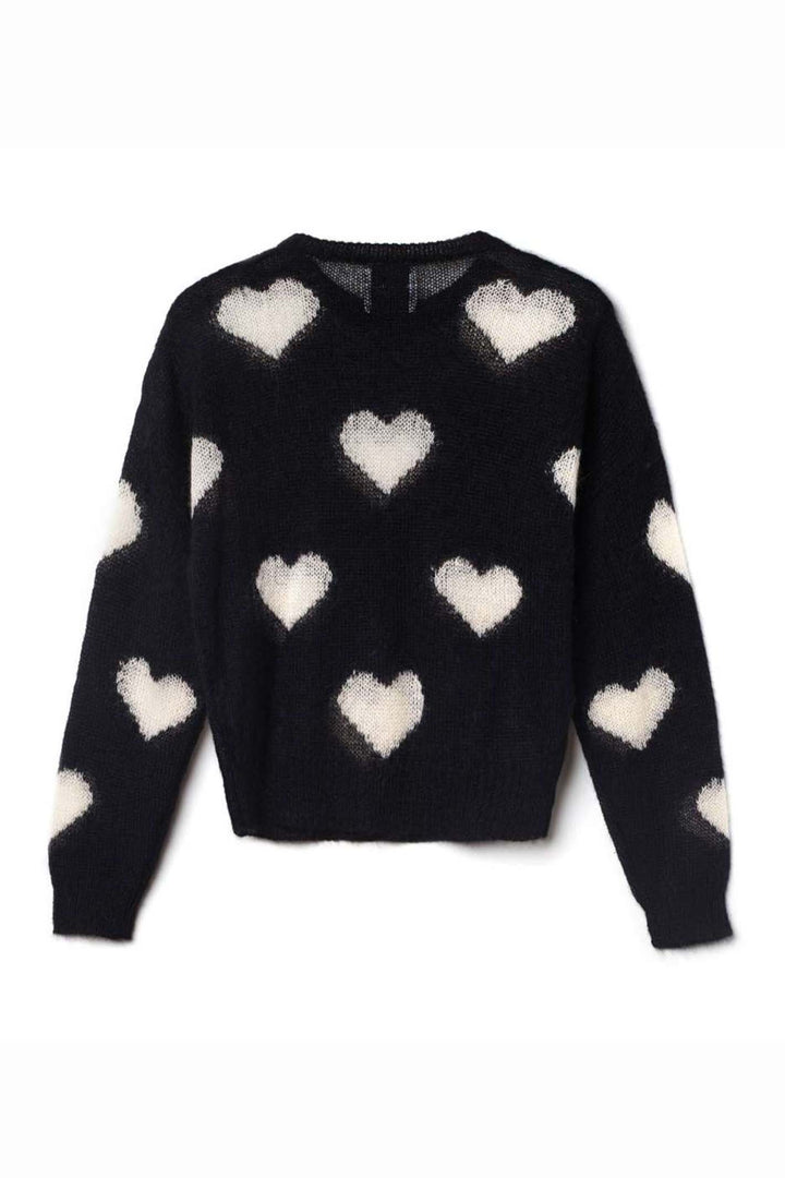 Delicate Love W241-10 Black Miki Heart Jumper - Lonah Boutique