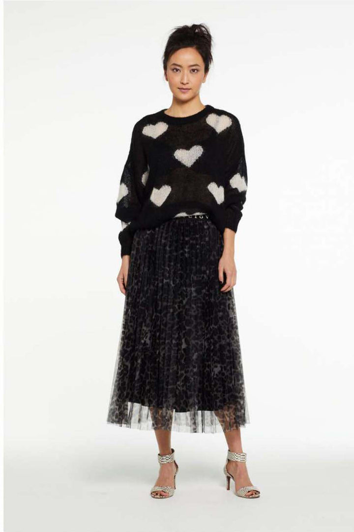 Delicate Love W241-10 Black Miki Heart Jumper - Lonah Boutique