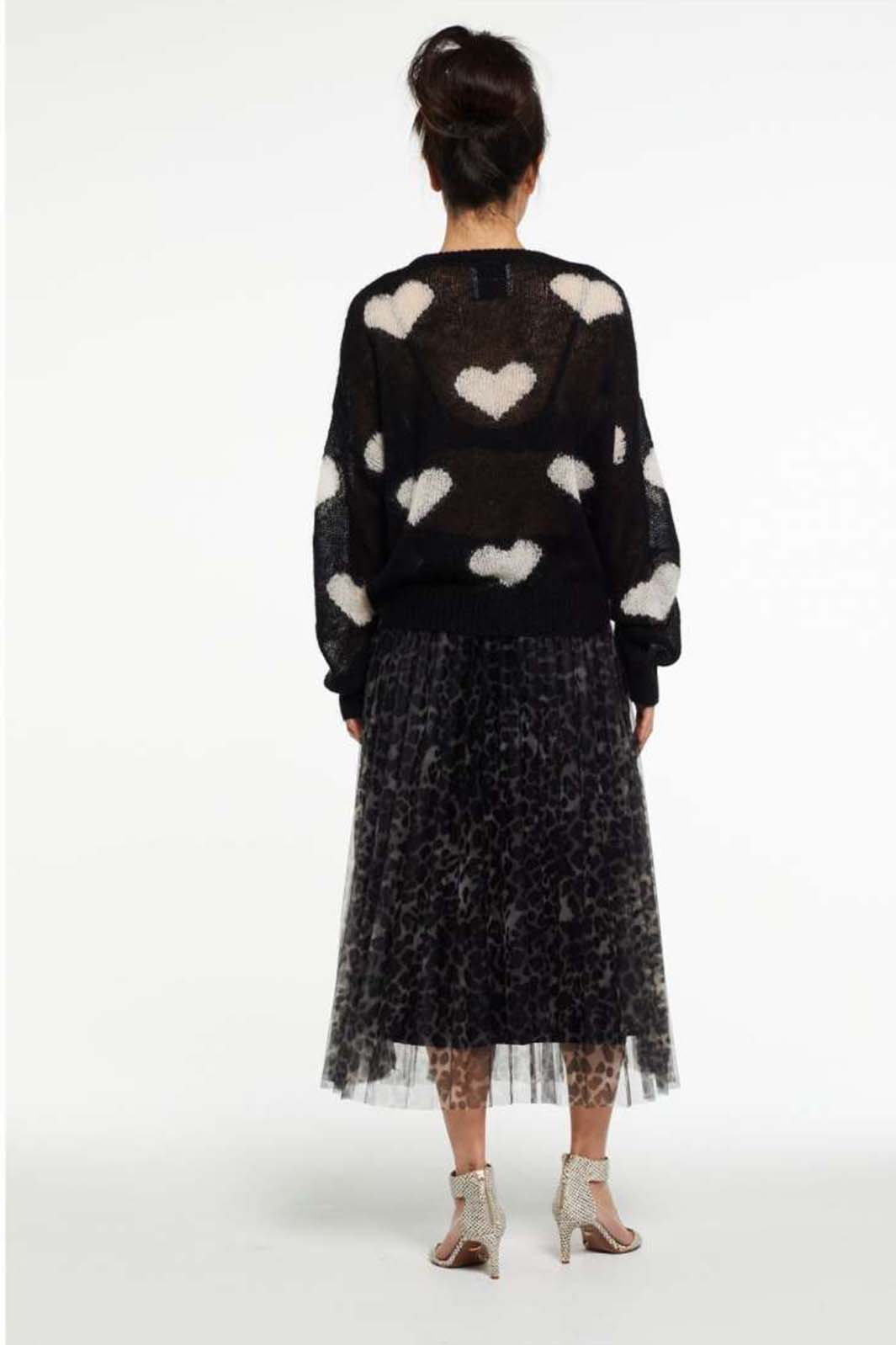Delicate Love W241-10 Black Miki Heart Jumper - Lonah Boutique