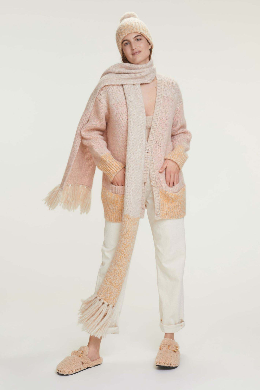Dorothee Schumacher 416602 Pink Cozy Layer Scarf - Lonah Boutique