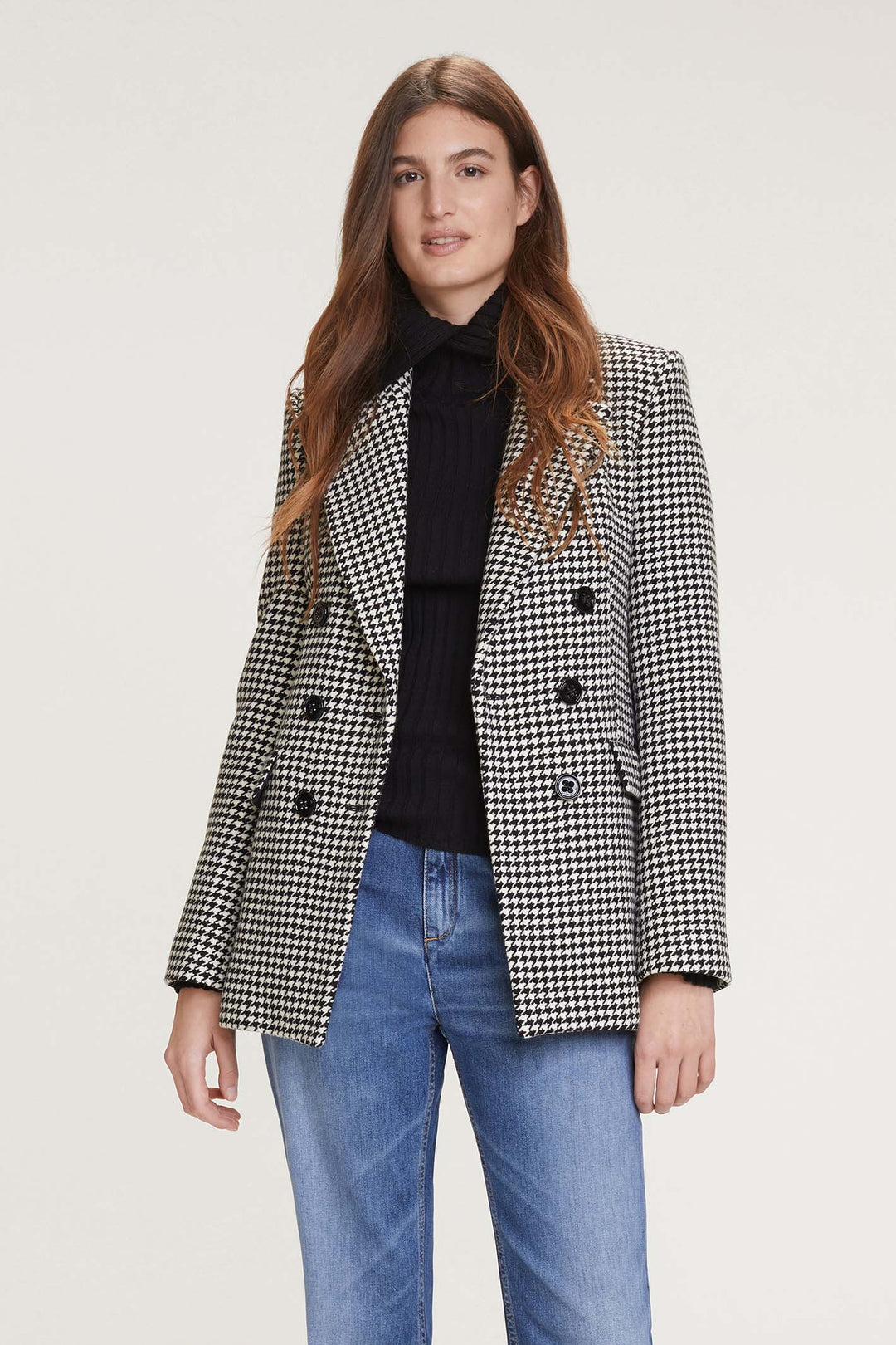 Dorothee Schumacher 442112 Black White Graphic Softness Jacket - Lonah Boutique