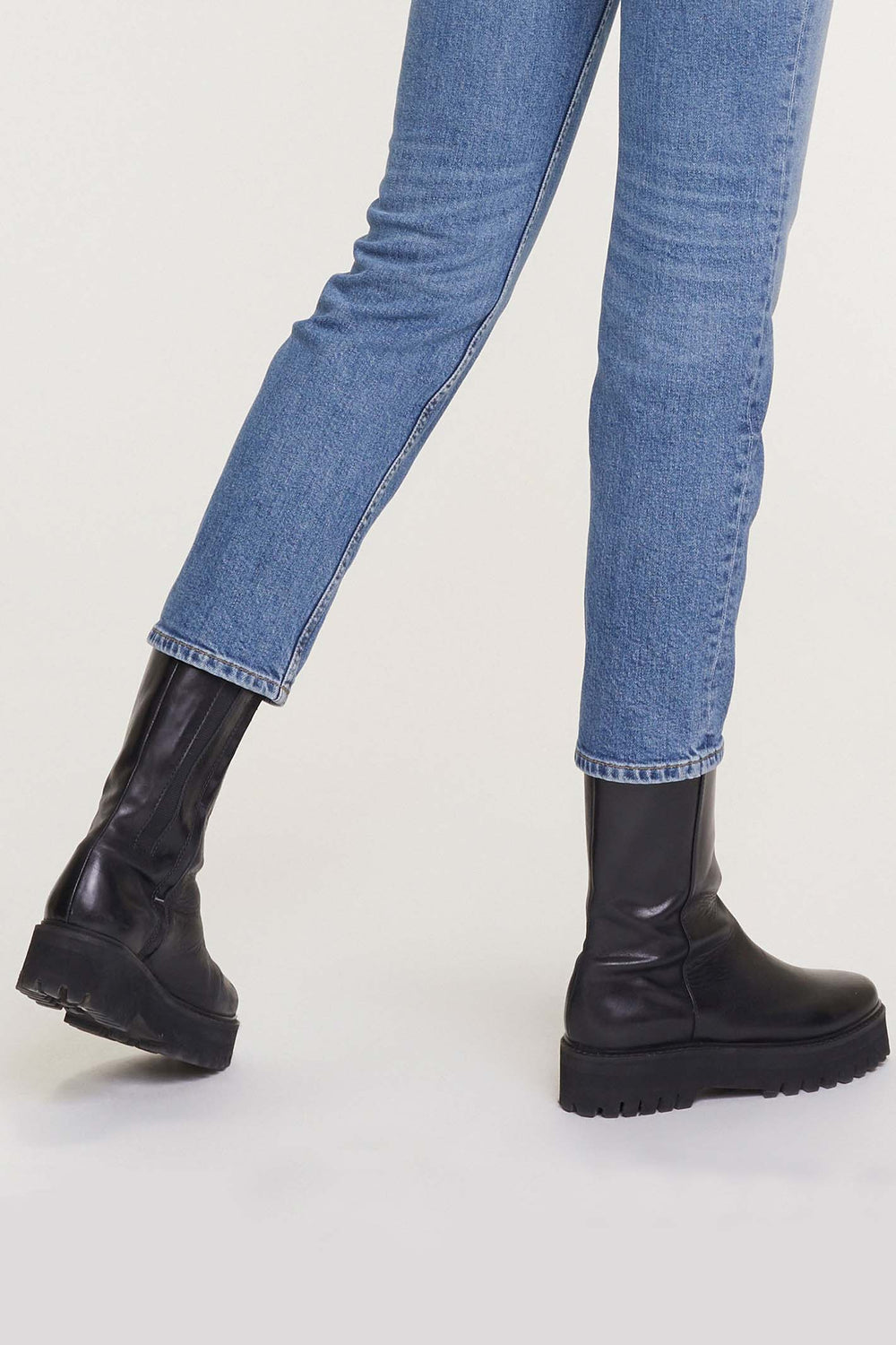 Dorothee Schumacher 450604 Black Walk The Lines Combat Boots - Lonah Boutique