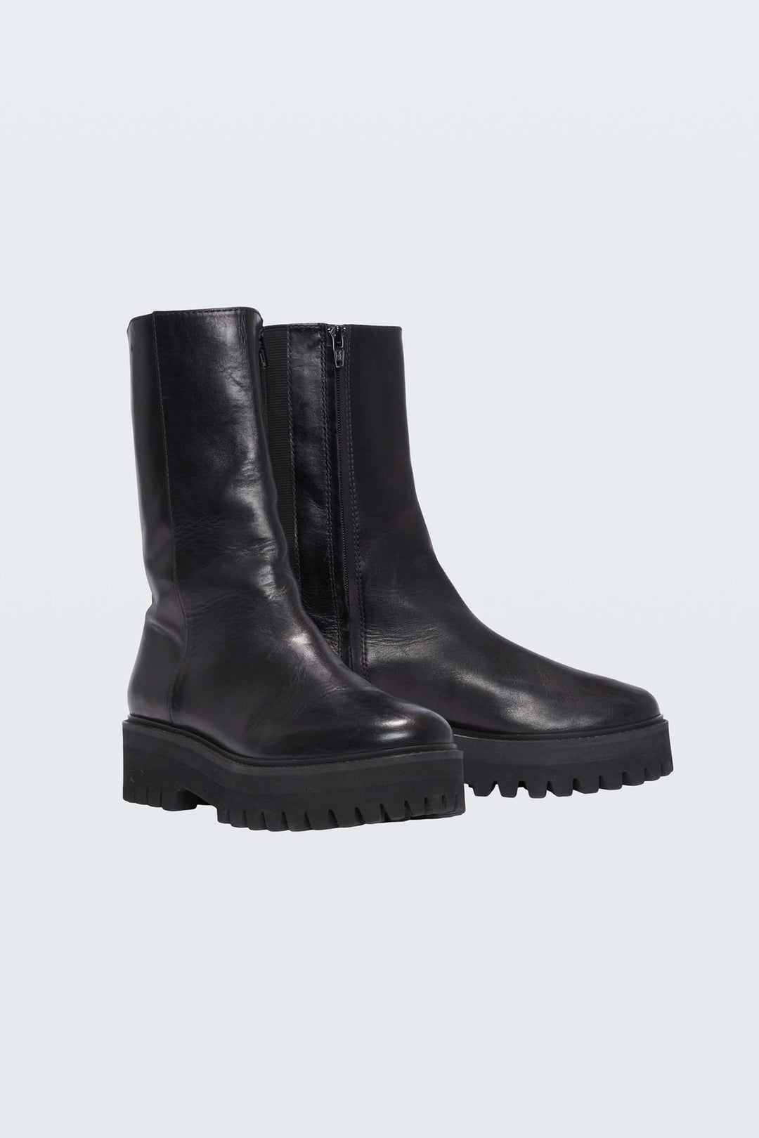 Dorothee Schumacher 450604 Black Walk The Lines Combat Boots - Lonah Boutique