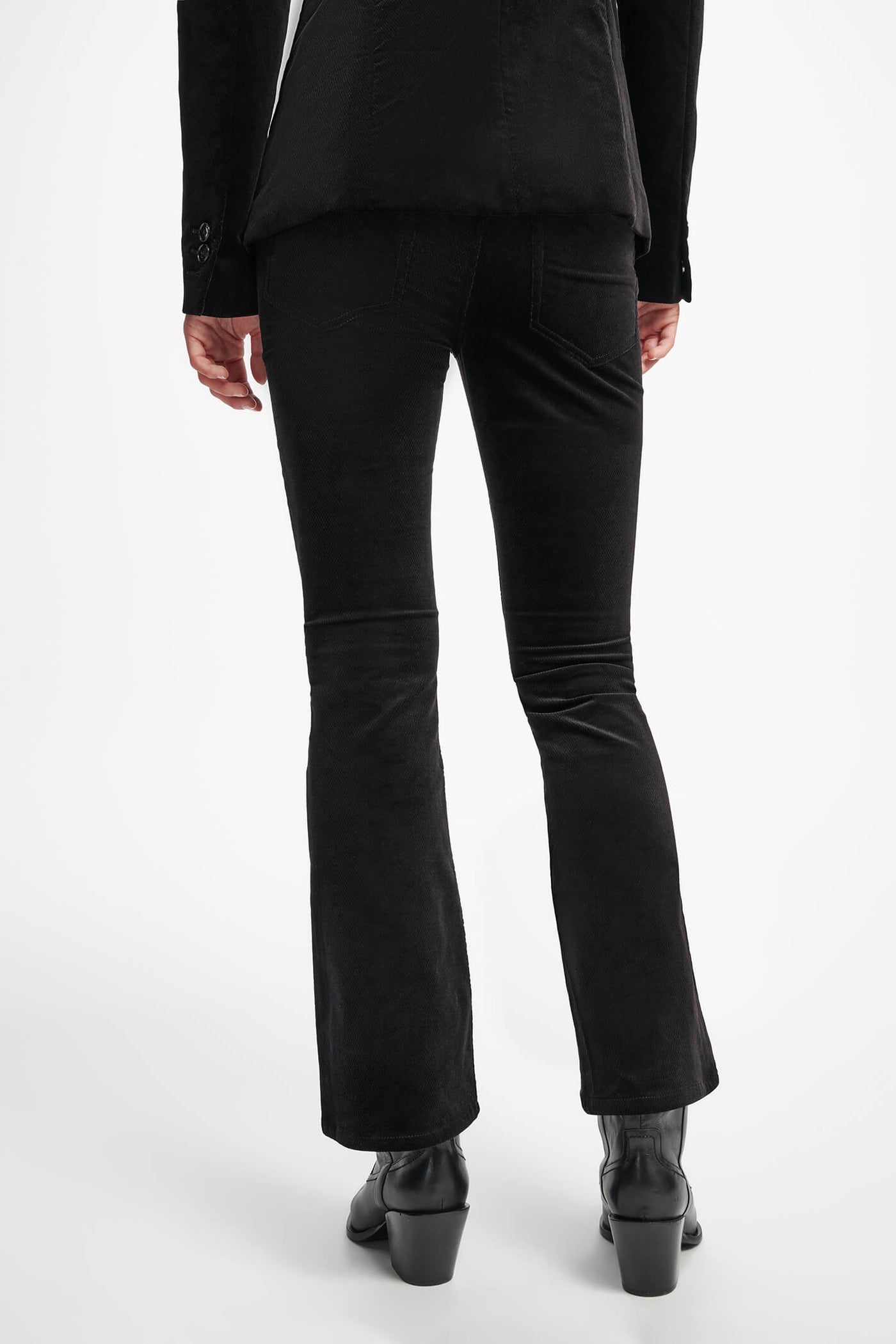 Dorothee Schumacher 848303 Twisted Structure Black Velvet Trousers - Lonah Boutique