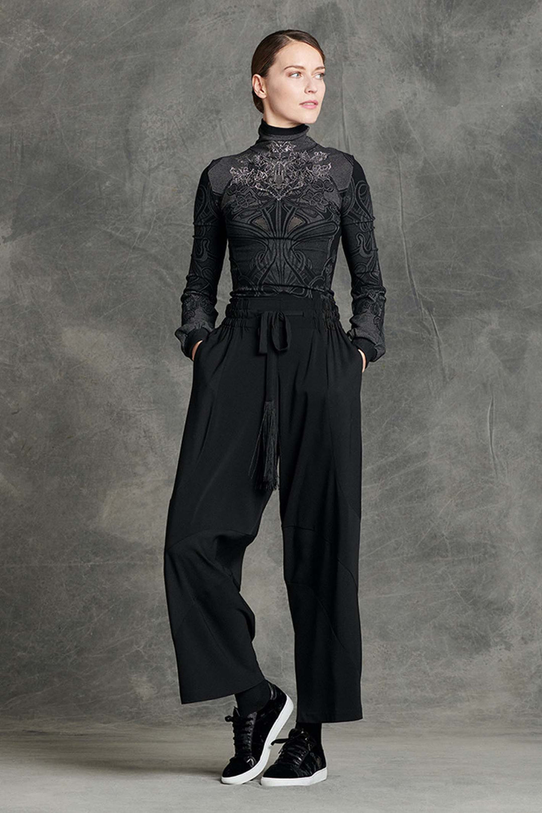 High S51242 Thrill Black Turtleneck Jumper - Lonah Boutique