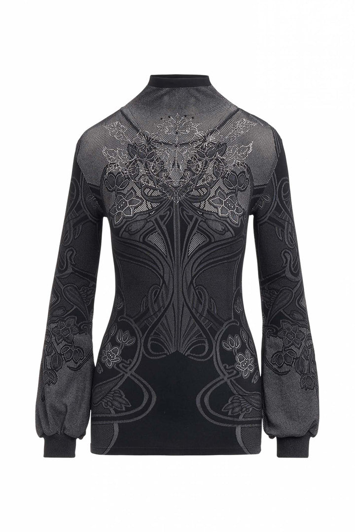 High S51242 Thrill Black Turtleneck Jumper - Lonah Boutique