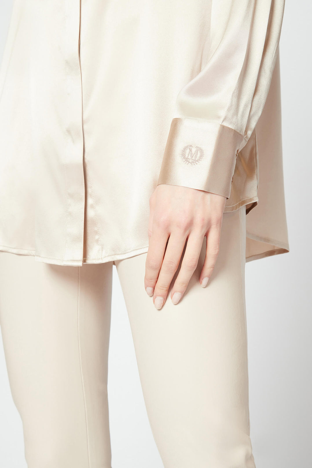 Max&Moi H20 Levy Sable Cream Silk Loose Fit Shirt Blouse - Lonah Boutique