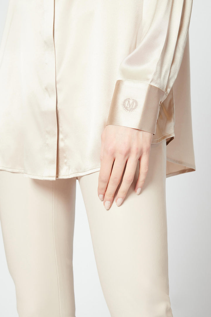 Max&Moi H20 Levy Sable Cream Silk Loose Fit Shirt Blouse - Lonah Boutique