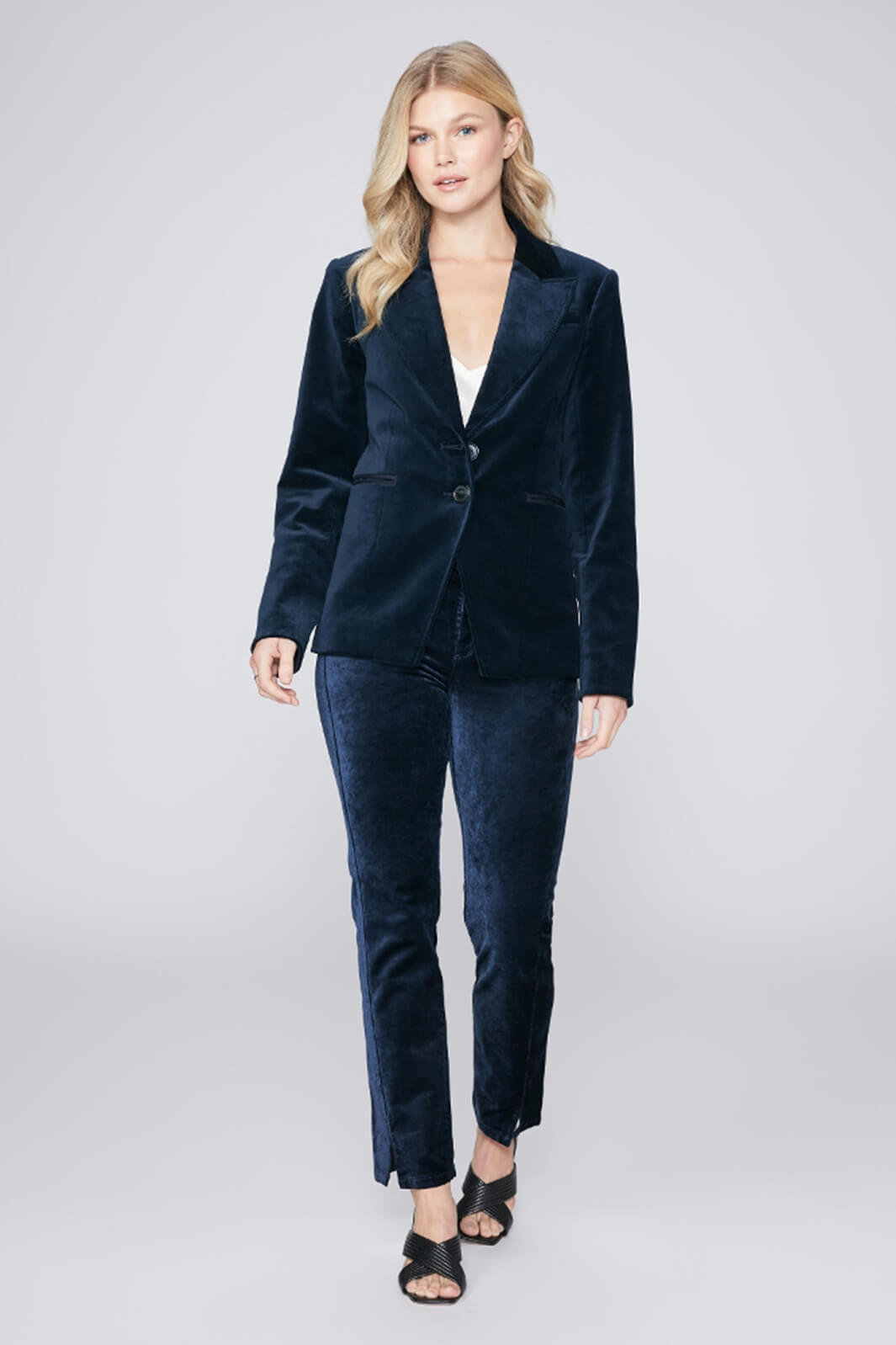 Paige 6289J27 5060 Chelsee Navy Velvet Blazer Jacket - Lonah Boutique