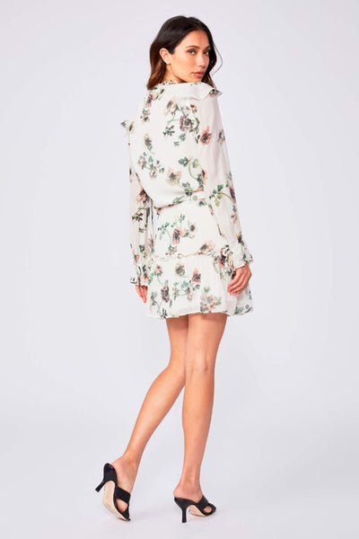 Paige Pomello Dress Off White Floral Print Silk Dress - Lonah Boutique