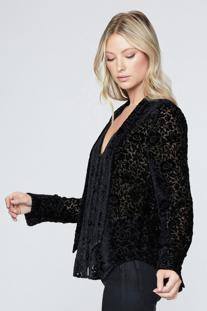 Paige W1086 Vyenna Black Velvet Top - Lonah Boutique